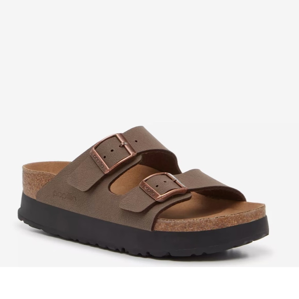 Papillio by Birkenstock Arizona brown platform sandals
